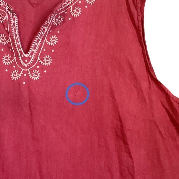 Tommy Hilfiger Linen Sleeveless Tunic Top Red  Plus Sz 24 #152M - Picture 6 of 8
